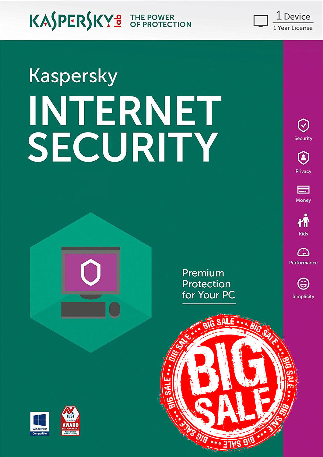 Kaspersky internet security 2021 1 PC/MAC 1Year global - key